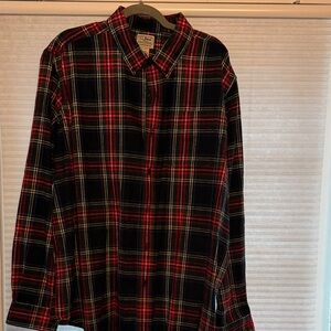 L.L. Bean Red and Black Checkered Shirt